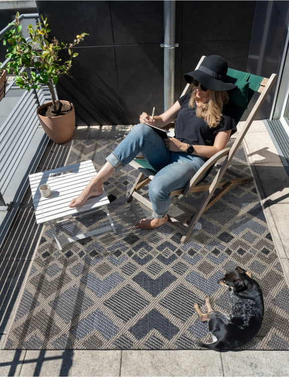 Efloor Dywan płasko tkany Tekla 160x230cm Geometryczny Niebieski