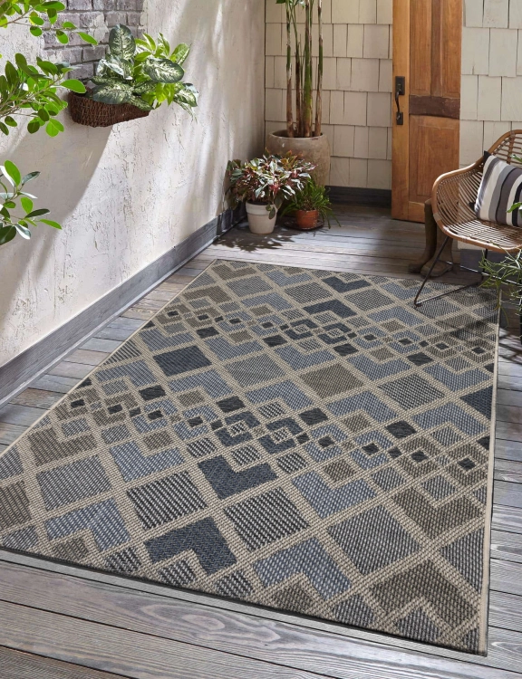 Efloor Dywan płasko tkany Tekla 160x230cm Geometryczny Niebieski