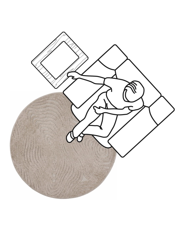 Efloor Dywan Boho Cora Okrągły 120x120cm Beżowy