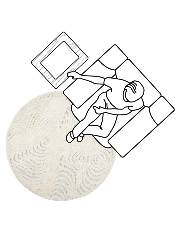 Efloor Dywan Boho Cora Okrągły 120x120cm Kremowy