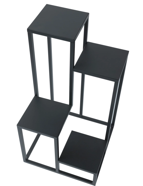 Efloor Kwietnik Metalowy Stojący 4-poziomowy 38x38x68cm Czarny