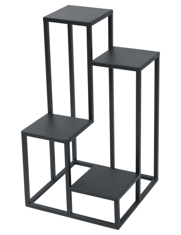 Efloor Kwietnik Metalowy Stojący 4-poziomowy 38x38x68cm Czarny