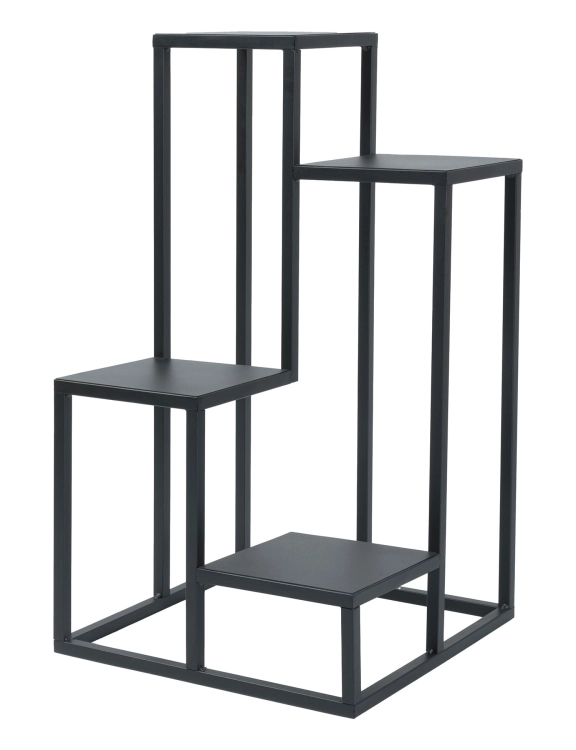 Efloor Kwietnik Metalowy Stojący 4-poziomowy 38x38x68cm Czarny