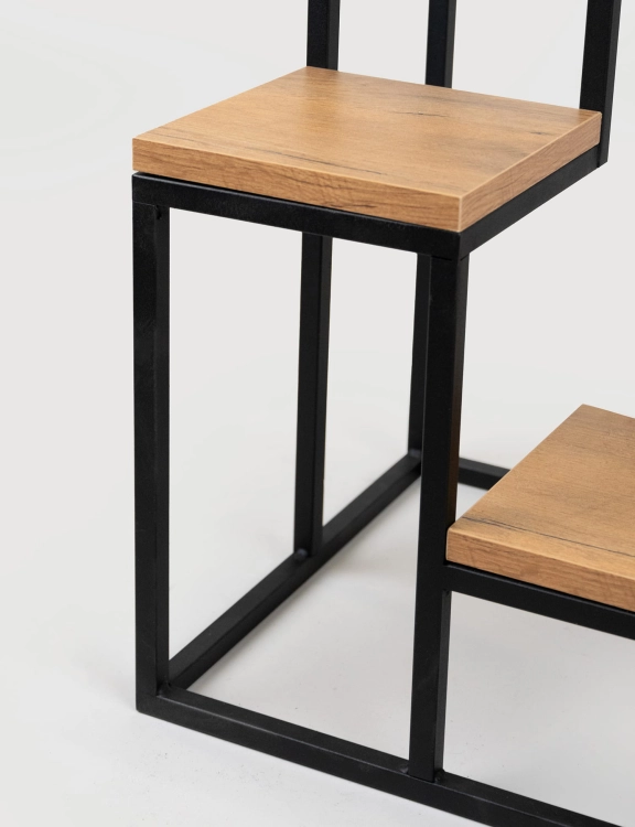 Efloor Kwietnik Metalowy Stojący 4-poziomowy Półka 38x38x68cm Czarny