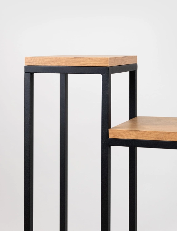 Efloor Kwietnik Metalowy Stojący 4-poziomowy Półka 38x38x68cm Czarny