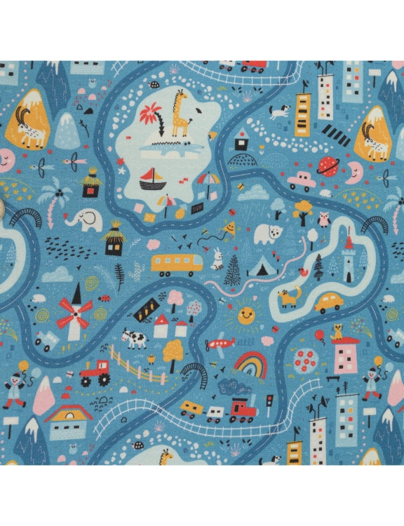 efloor Wykładzina Dywanowa Dziecięca Ulice 4m Niebieska Certyfikat Cfl-S1