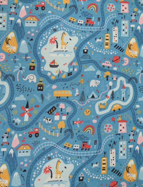 efloor Wykładzina Dywanowa Dziecięca Ulice 4m Niebieska Certyfikat Cfl-S1