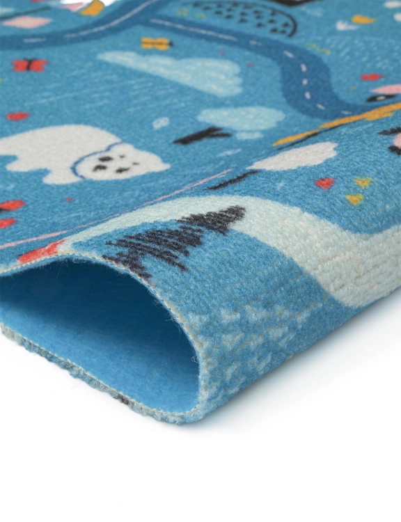 efloor Wykładzina Dywanowa Dziecięca Ulice 4m Niebieska Certyfikat Cfl-S1