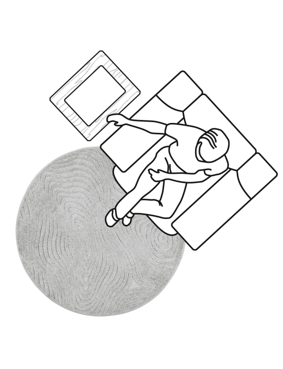 Efloor Dywan Boho Cora Okrągły 120x120cm Szary