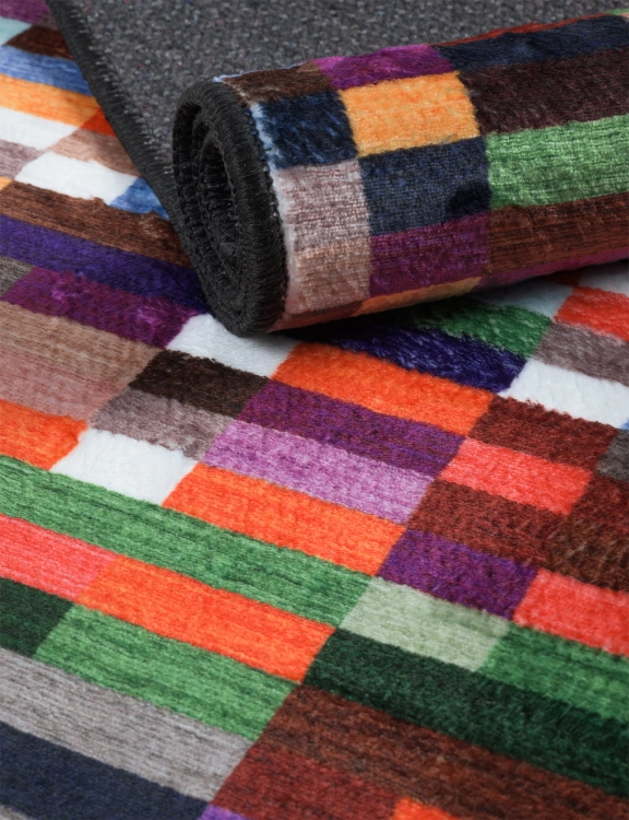 Efloor Dywan Nowoczesny Piksel 65x130cm Geometryczny Wielokolorowy