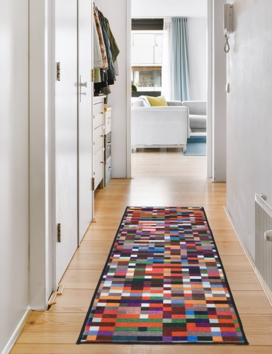 Efloor Dywan Nowoczesny Piksel 65x130cm Geometryczny Wielokolorowy