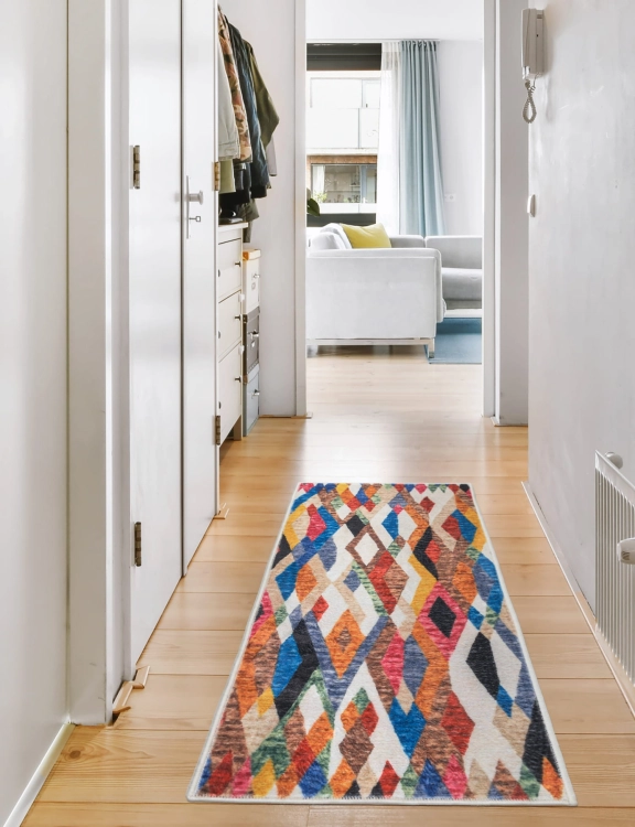 Efloor Dywan Nowoczesny Mexico 65x130cm Geometryczny Wielokolorowy