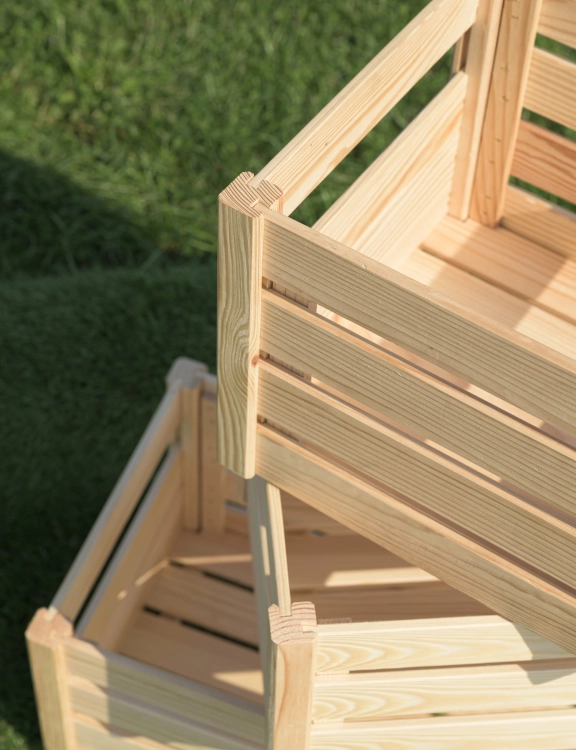 Efloor Skrzynka drewniana 29.5x34.5x23.5cm Naturalna Dekoracyjna