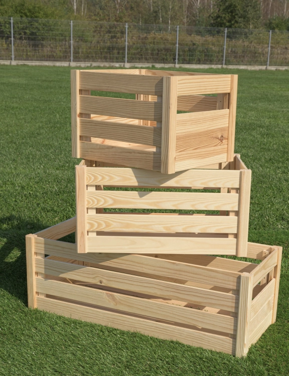 Efloor Skrzynka drewniana 29.5x69x23.5cm Naturalna Dekoracyjna