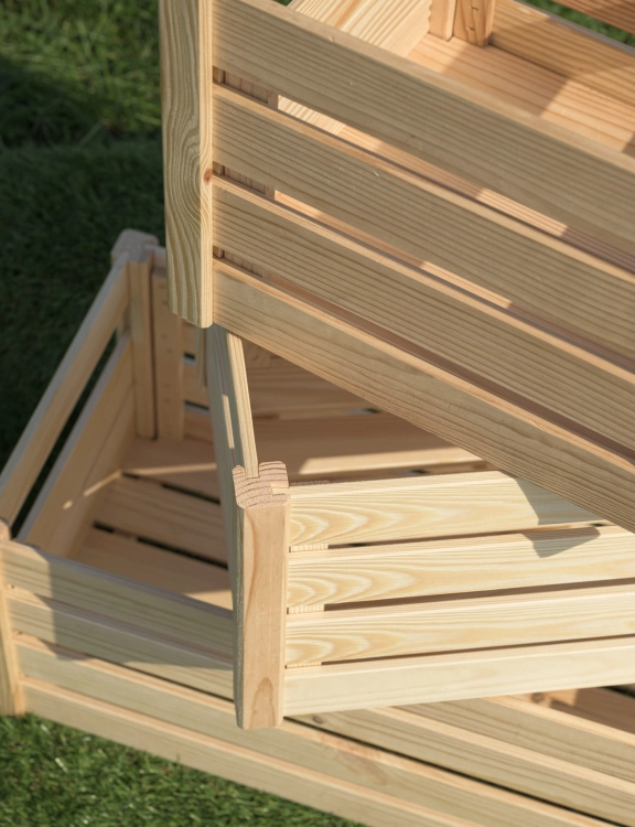 Efloor Skrzynka drewniana 29.5x69x23.5cm Naturalna Dekoracyjna