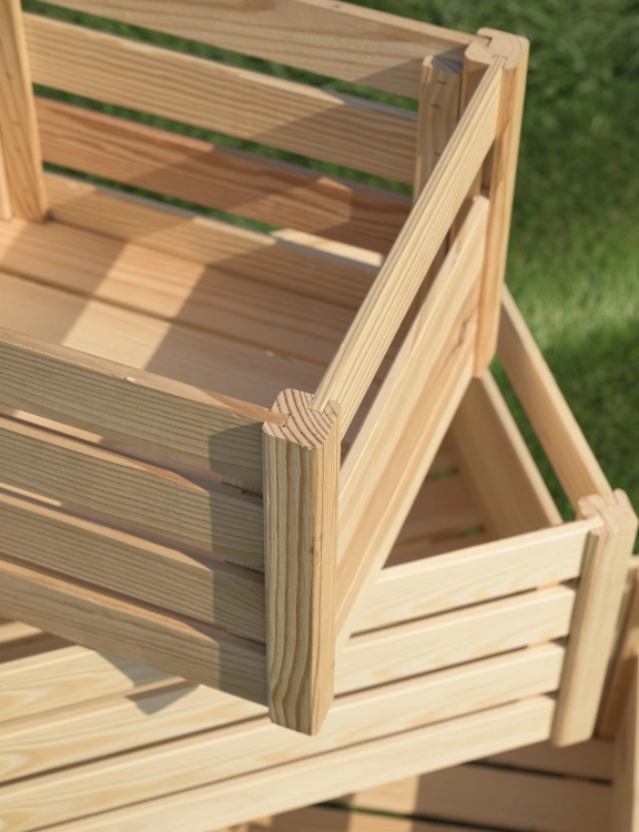 Efloor Skrzynka drewniana 29.5x69x23.5cm Naturalna Dekoracyjna