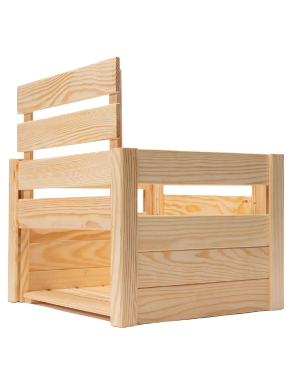 Efloor Skrzynka drewniana 29.5x46x23.5cm Naturalna Dekoracyjna