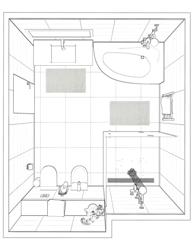 Efloor Komplet Dywaników Łazienkowych Vivid Zestaw 2szt 50x80cm Kremowy