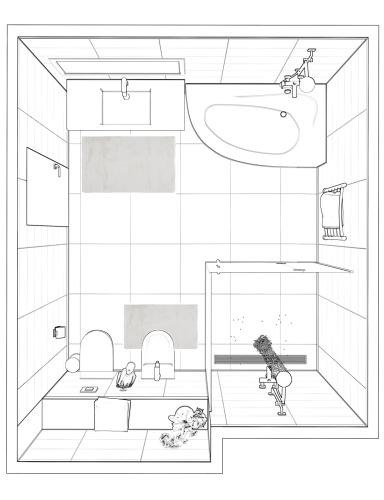 Efloor Komplet Dywaników Łazienkowych Vivid Zestaw 2szt Kremowy