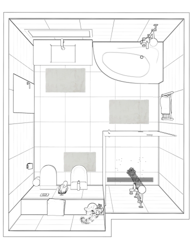 Efloor Komplet Dywaników Łazienkowych Vivid Zestaw 3szt Kremowy