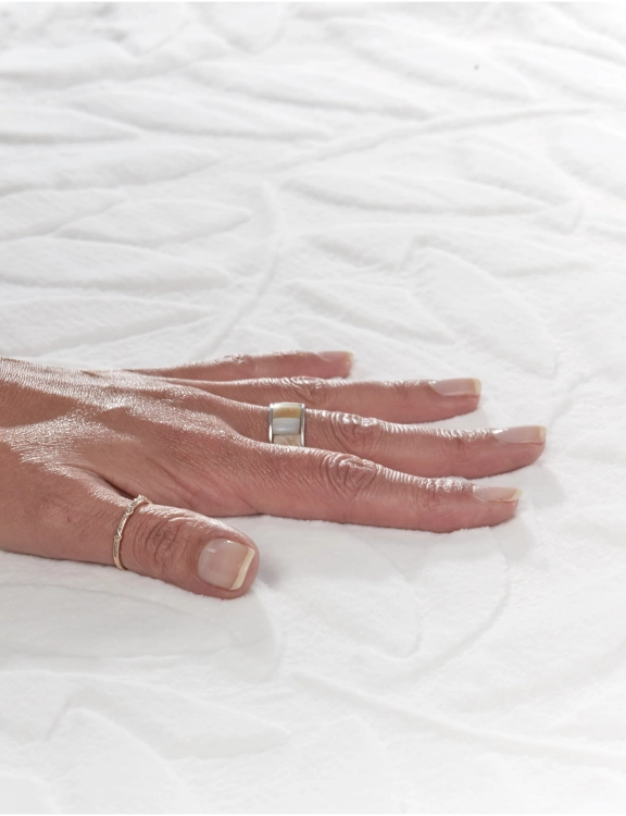 efloor Dywanik łazienkowy Sofia 50x80cm Liście Biały