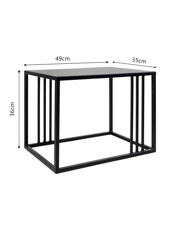 Efloor Stolik pomocniczy kawowy 35x49x36cm Loft Czarny