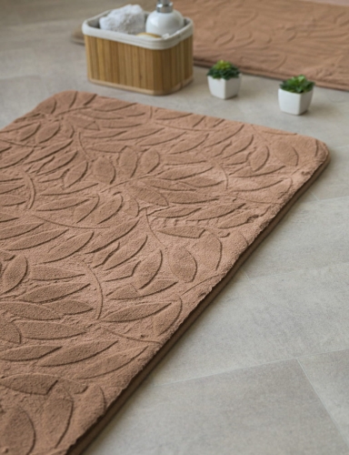 efloor Dywanik łazienkowy Sofia 50x80cm Liście Beżowy