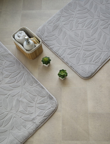 efloor Dywanik łazienkowy Sofia 50x80cm Liście Szary