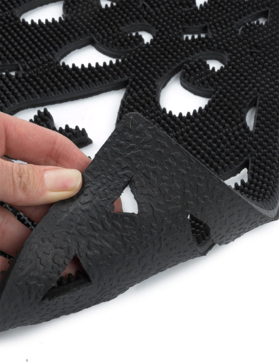 Efloor Wycieraczka Półokrągła Gumowa 45x75cm Ażurowa Czarny