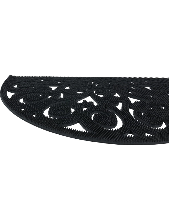 Efloor Wycieraczka Półokrągła Gumowa 45x75cm Ażurowa Czarny