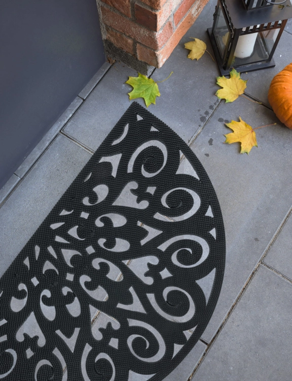 Efloor Wycieraczka Półokrągła Gumowa 45x75cm Ażurowa Czarny