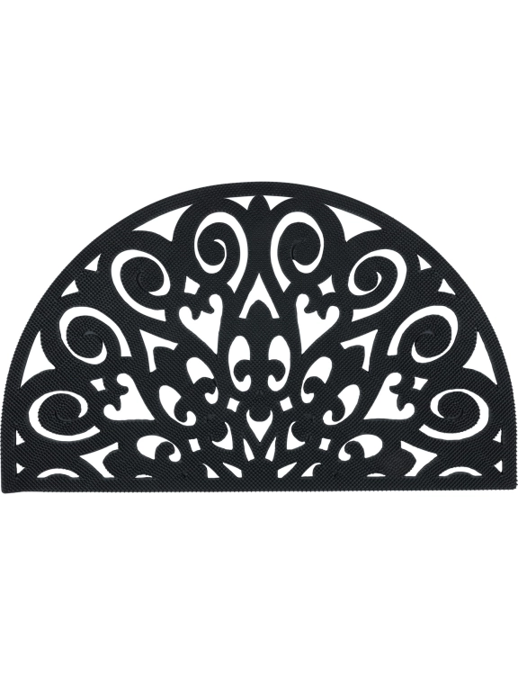 Efloor Wycieraczka Półokrągła Gumowa 45x75cm Ażurowa Czarny