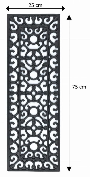 Efloor Wycieraczka Na Schody Gumowa 25x75cm Ażurowa Czarny