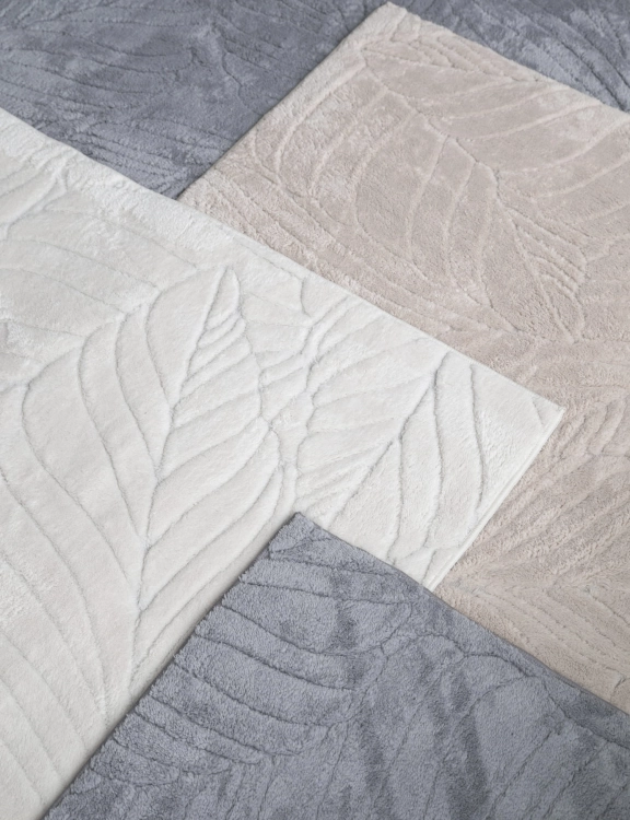 Efloor Dywan Pluszowy Botanic 80x150cm Liście Szary