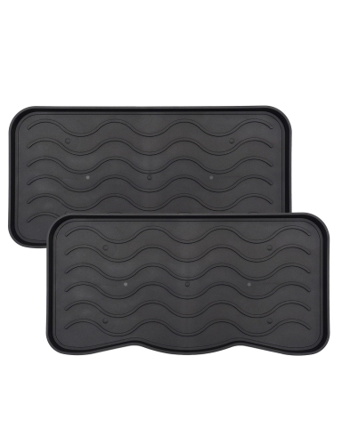 Efloor Zestaw 2szt Zestaw 2szt Ociekacz na buty Signet Czarny 38x75 cm