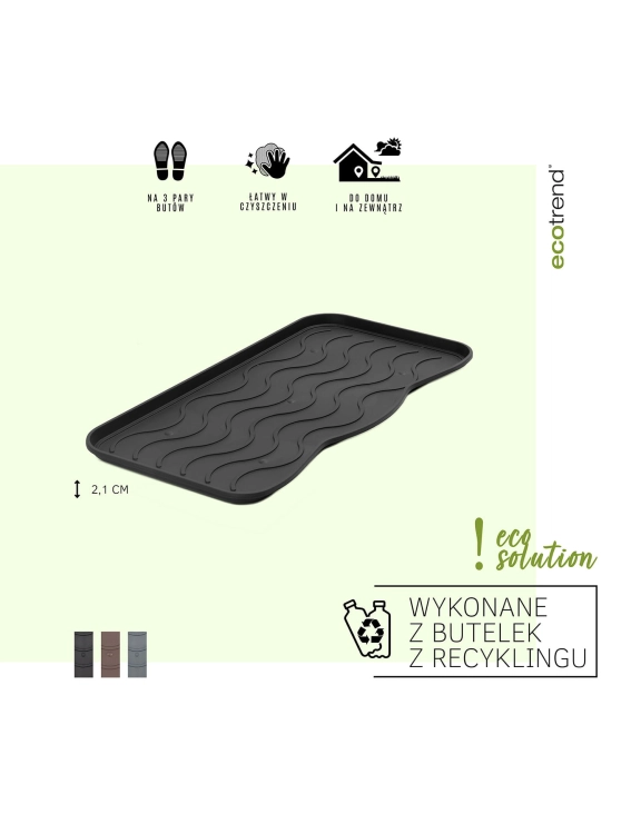 Efloor  Zestaw 3szt Ociekacz na buty Signet Czarny 38x75 cm