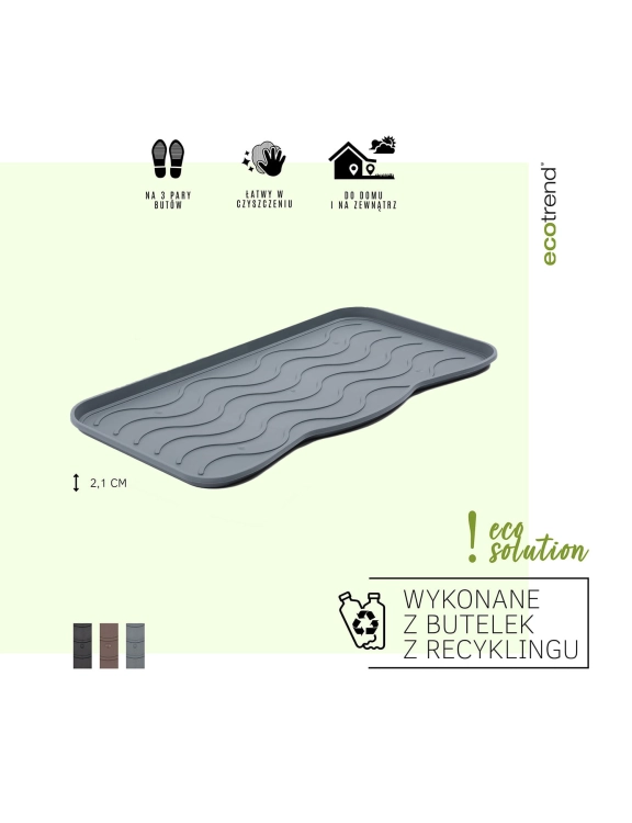 Efloor Zestaw 3szt Ociekacz na buty Signet Szary 38x75 cm