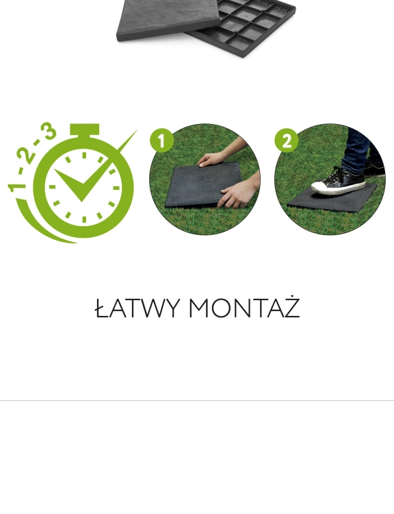 E-floor Ścieżka Ogrodowa Mrozoodporna Grafit Płytka Stomp Stone 30dł.x30szer.x2,8wys. cm z Recyklingu