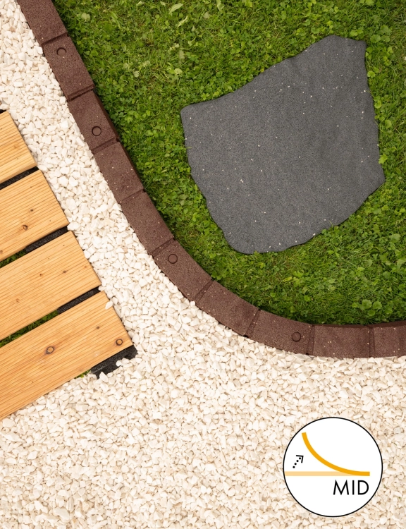 Obrzeże Trawnikowe + 4 szpilki Roman Stone Brązowy