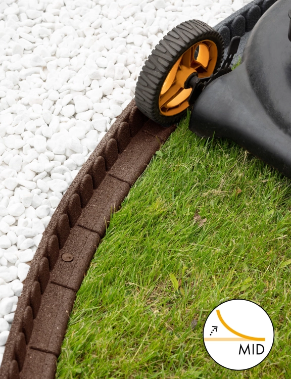 Obrzeże Trawnikowe + 4 szpilki Mowing Brązowy 120dł.x7szer.x8wys.