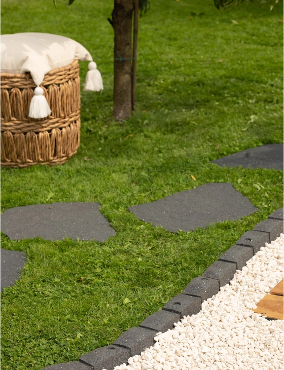 Efloor Ścieżka Ogrodowa Paczka 4szt Mrozoodporna Szary Płytka Natural Stone z Recyklingu