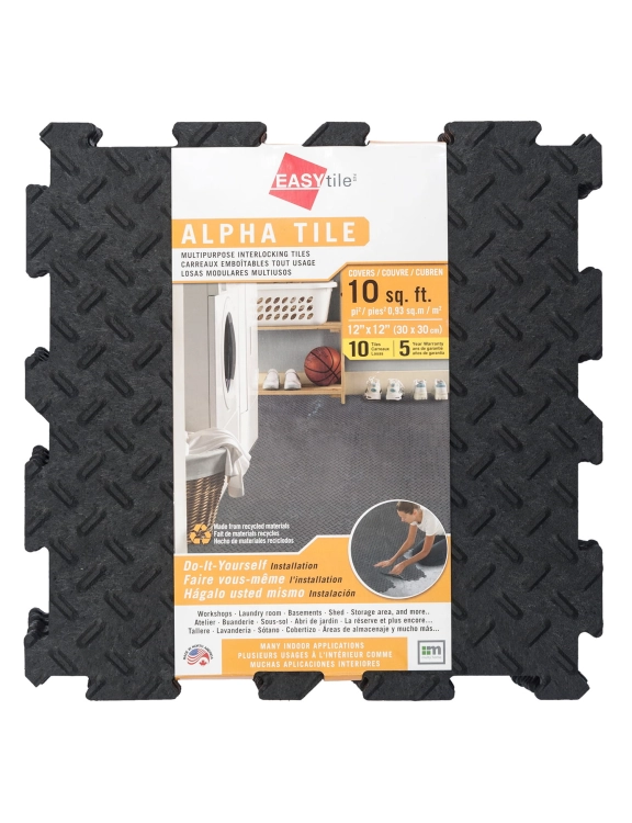 Efloor Płytki Uniwersalne Paczka 10szt Alpha Tile Czarna 30x30cm