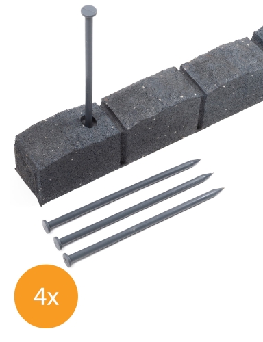 Efloor Obrzeże Trawnikowe Paczka 4szt + szpilki Roman Stone Szary 120dł.x7szer.x8wys.