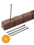 Obrzeże Trawnikowe Paczka 4szt + szpilki Roman Stone Brązowy 120dł.x7szer.x8wys.