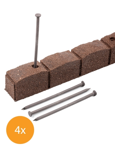Efloor  Obrzeże Trawnikowe Paczka 4szt + szpilki Roman Stone Brązowy 120dł.x7szer.x8wys.