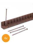 Obrzeże Trawnikowe Paczka 4szt + szpilki Mowing Brązowy 120dł.x7szer.x8wys.