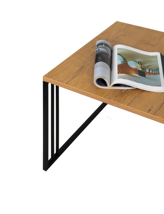Efloor Stolik kawowy do salonu 60x60x40cm Loft Dąb Czarny