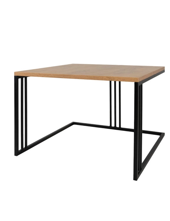 Efloor Stolik kawowy do salonu 60x60x40cm Loft Dąb Czarny