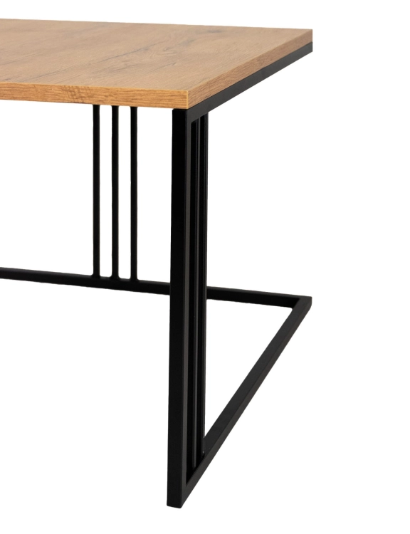 Efloor Stolik kawowy do salonu 60x60x40cm Loft Dąb Czarny