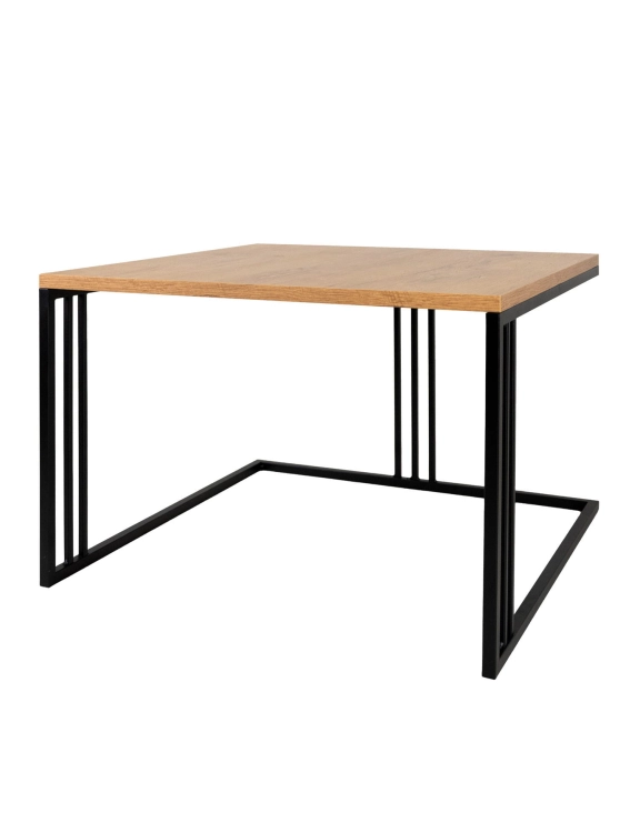 Efloor Stolik kawowy do salonu 60x60x40cm Loft Dąb Czarny